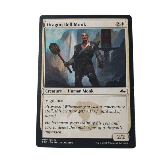 Magic The Gathering Dragon Bell Monk Cards X4 Creature Human 10/185 Prowess 2/2 - Picture 2 of 3